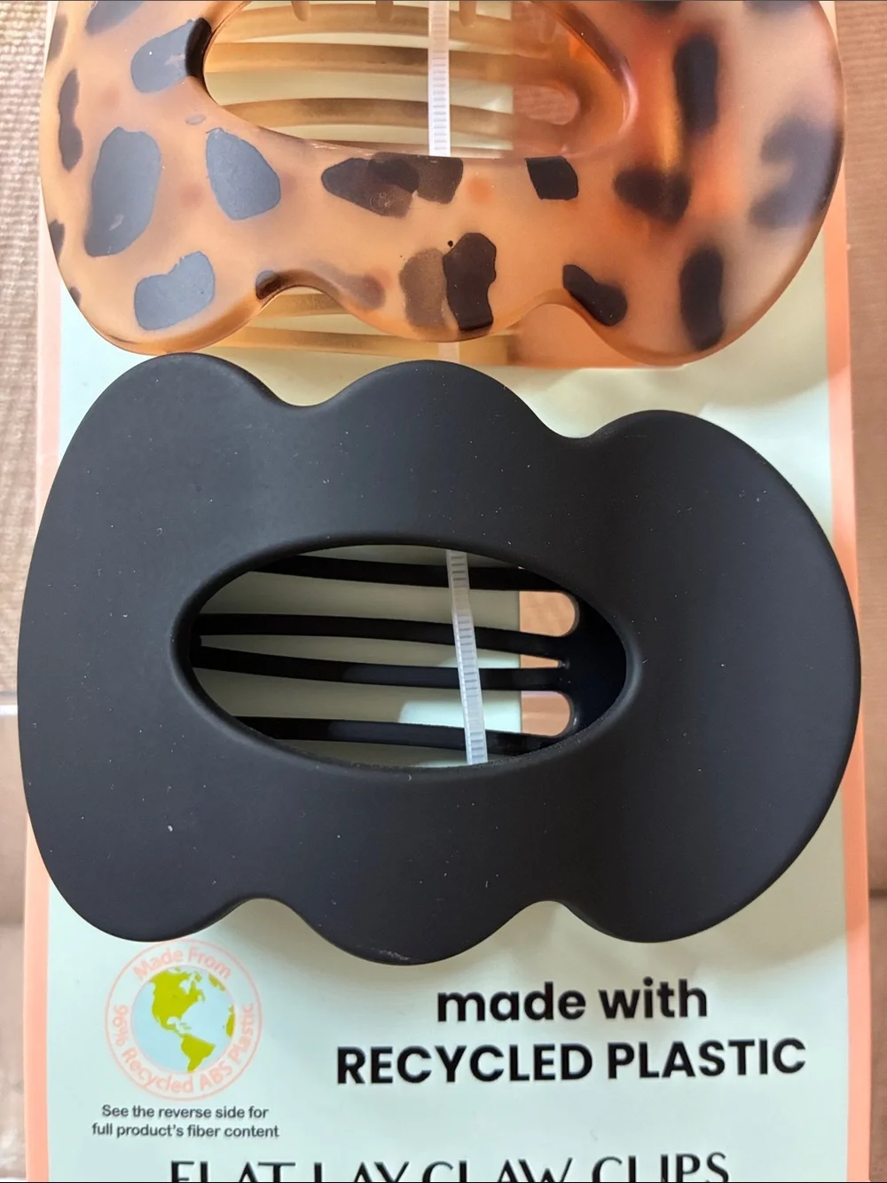 Sunday State Women’s Hair Claw Clips - Cream, Leopard, Black (3-Pack)